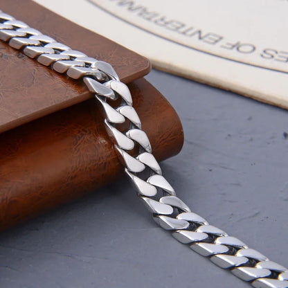 Solid S925 Sterling Silver Bracelet 7MM 8MM 10MM Punk Argent 925 Silver Jewelry Never Fade Men Jewelry Gifts Past Test