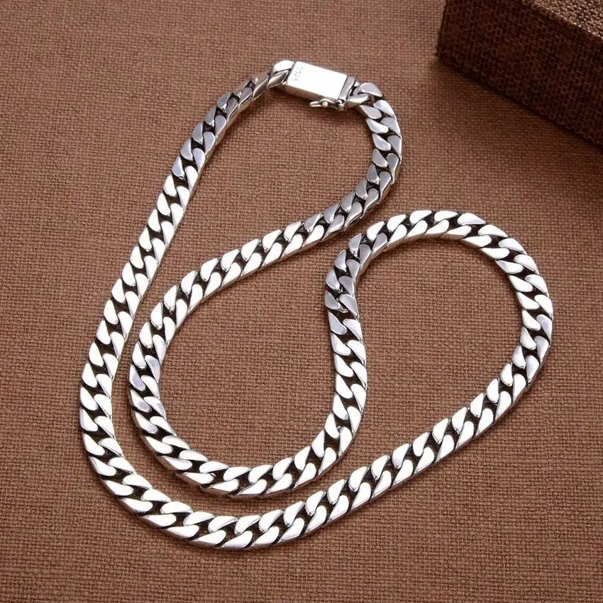 Solid S925 Sterling Silver Bracelet 7MM 8MM 10MM Punk Argent 925 Silver Jewelry Never Fade Men Jewelry Gifts Past Test