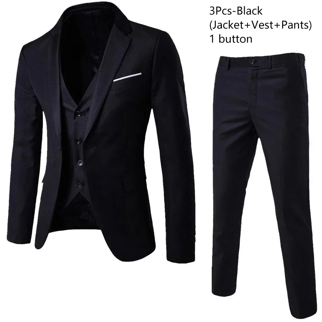 Men Suits For Business Wedding Blazers 2 Pieces 3 Sets Elegant Full Vest Pants Coats 2023 Formal Jackets