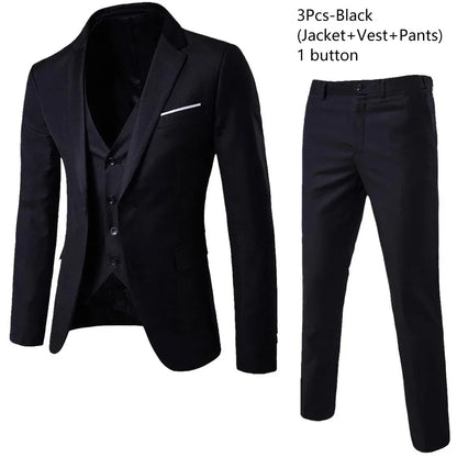 Men Suits For Business Wedding Blazers 2 Pieces 3 Sets Elegant Full Vest Pants Coats 2023 Formal Jackets