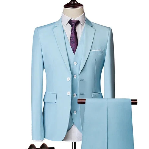 Men Suits For Business Wedding Blazers 2 Pieces 3 Sets Elegant Full Vest Pants Coats 2023 Formal Jackets