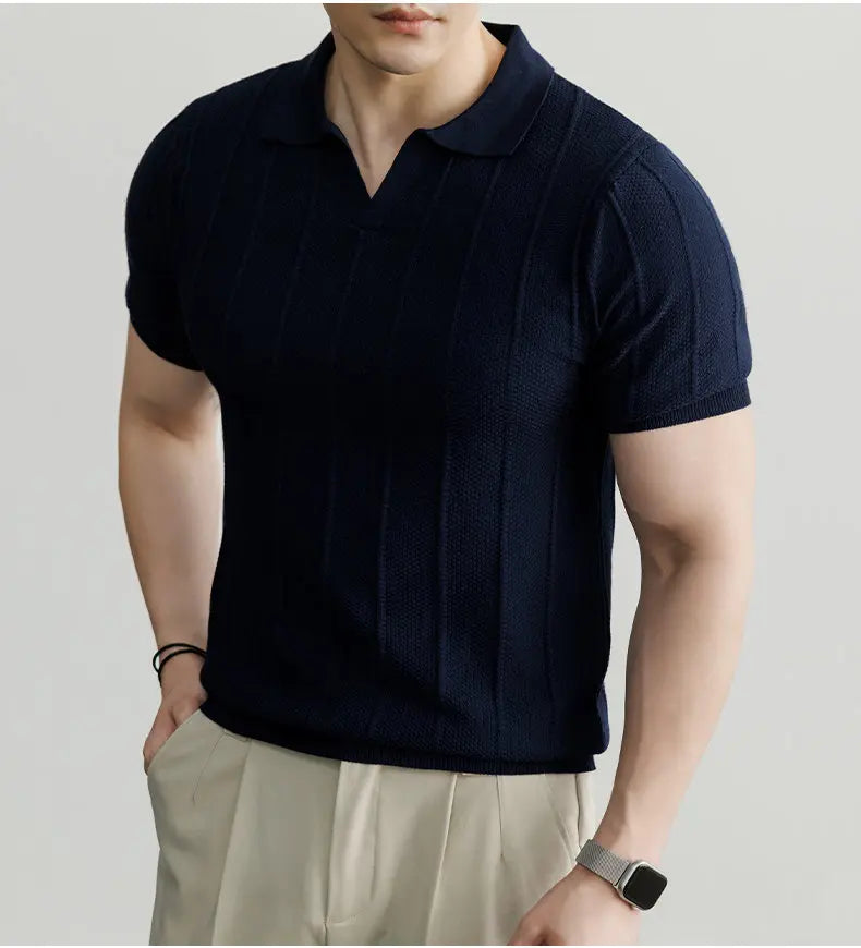 Premium European Knit V-Neck Polo