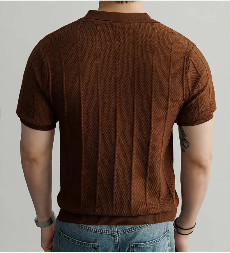 Premium European Knit V-Neck Polo