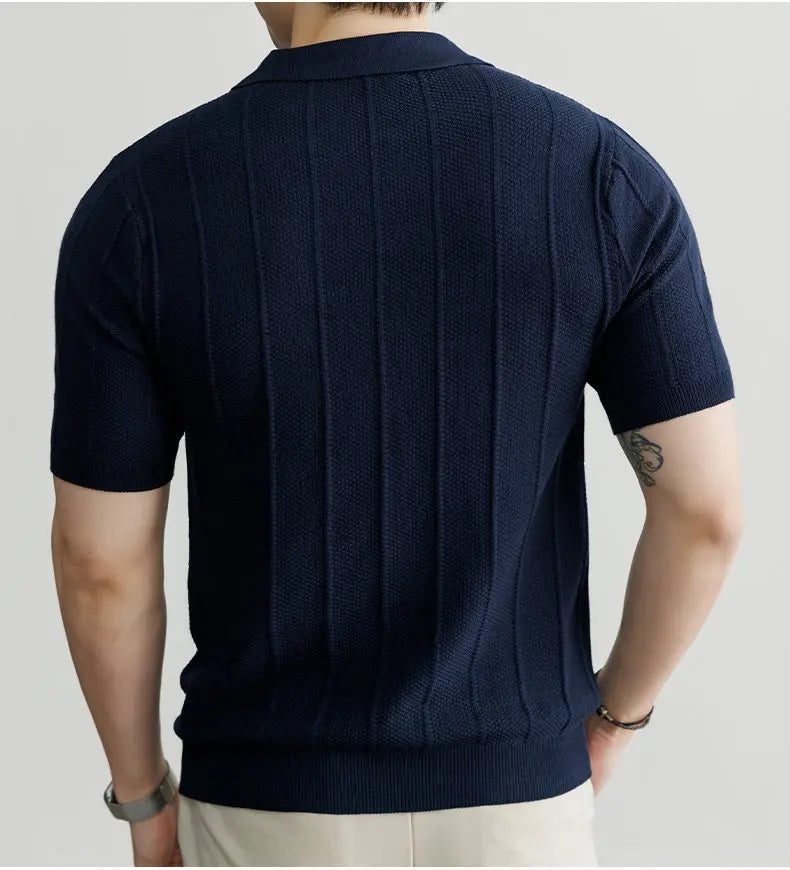Premium European Knit V-Neck Polo