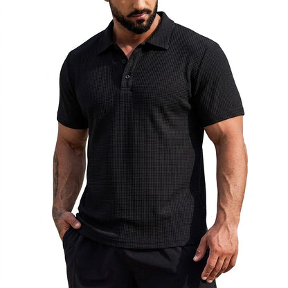 Ice Silk Short Sleeve T-Shirt Man Summer Lapel Solid Polo Shirt Gym Man Lightweight Streetwear Polo Quick Dry Shirts for Men Tee