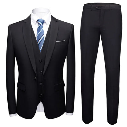 Men Suits For Business Wedding Blazers 2 Pieces 3 Sets Elegant Full Vest Pants Coats 2023 Formal Jackets