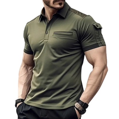 New Summer Polos Men Short Sleeve Smart Casual Solid Polo Shirt Fashion Turn Down Collar Tops Male Breathable Tees Mens Clothing