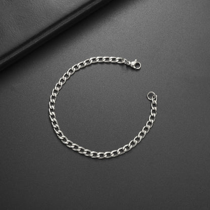 Teamer 3-10mm Wide Men's Cuban Chain Bracelet Women Stainless Steel Gold Color Minimalist Basic Figaro Chain Punk Jewelry Gift