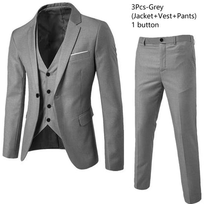 Men Suits For Business Wedding Blazers 2 Pieces 3 Sets Elegant Full Vest Pants Coats 2023 Formal Jackets