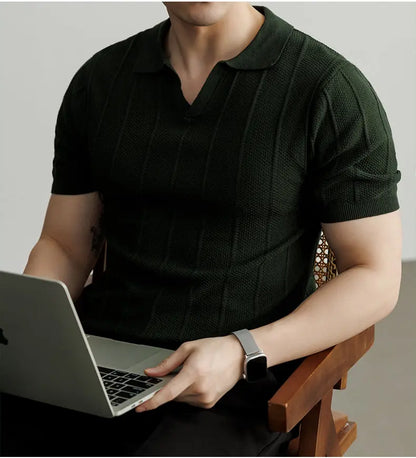 Premium European Knit V-Neck Polo