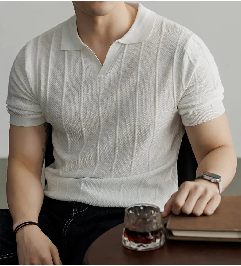 Premium European Knit V-Neck Polo