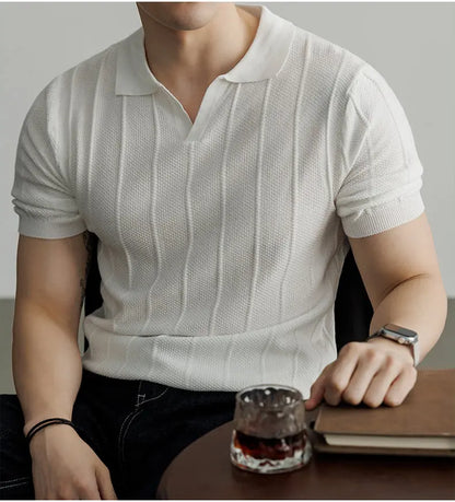Premium European Knit V-Neck Polo
