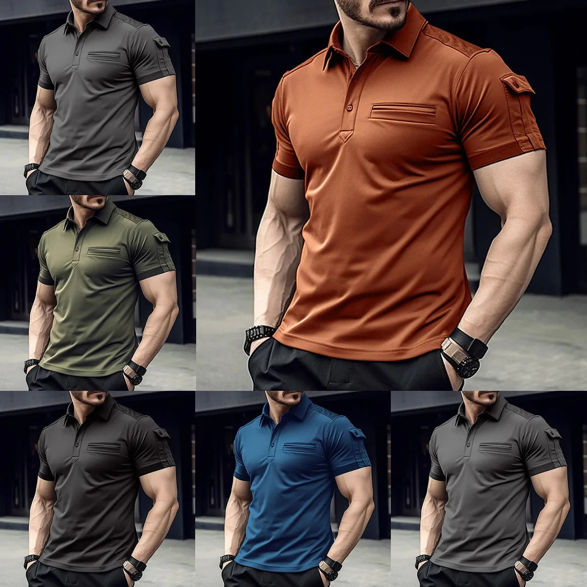 New Summer Polos Men Short Sleeve Smart Casual Solid Polo Shirt Fashion Turn Down Collar Tops Male Breathable Tees Mens Clothing