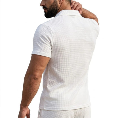 Ice Silk Short Sleeve T-Shirt Man Summer Lapel Solid Polo Shirt Gym Man Lightweight Streetwear Polo Quick Dry Shirts for Men Tee