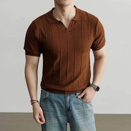 Premium European Knit V-Neck Polo