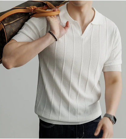 Premium European Knit V-Neck Polo