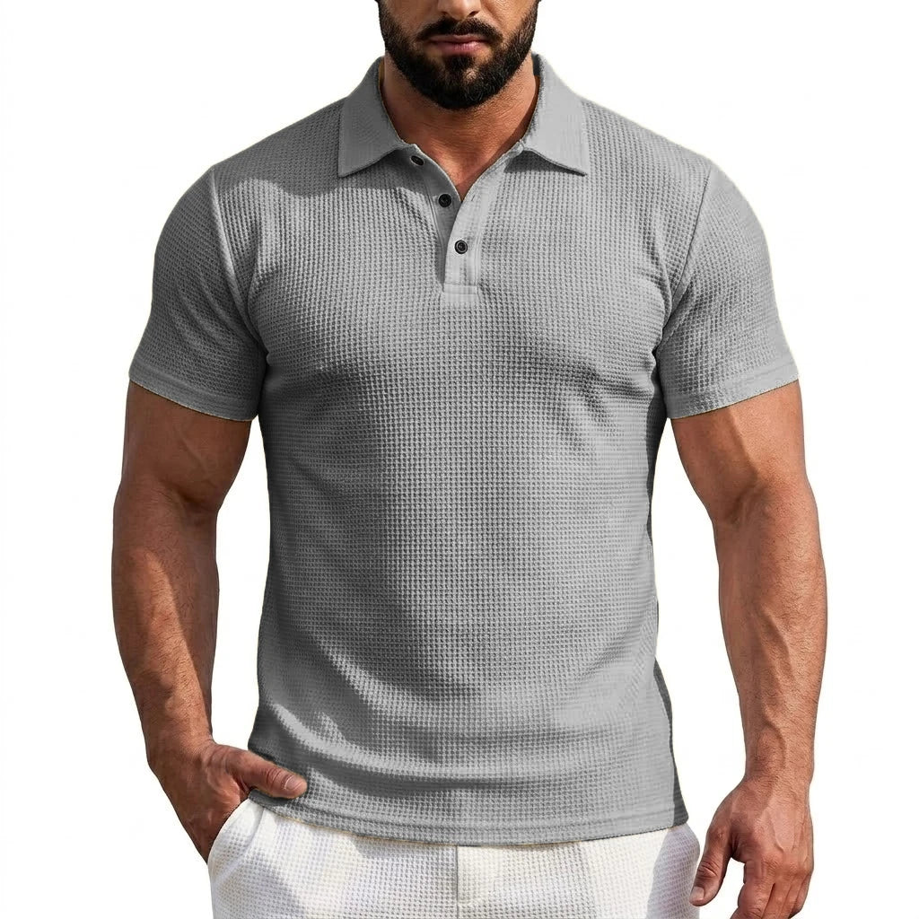 Ice Silk Short Sleeve T-Shirt Man Summer Lapel Solid Polo Shirt Gym Man Lightweight Streetwear Polo Quick Dry Shirts for Men Tee