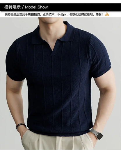 Premium European Knit V-Neck Polo