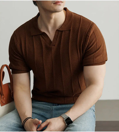 Premium European Knit V-Neck Polo