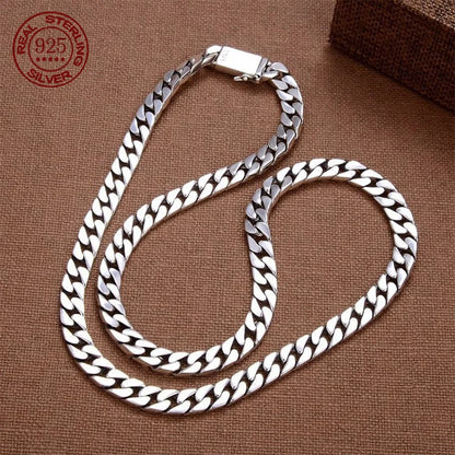 Solid S925 Sterling Silver Bracelet 7MM 8MM 10MM Punk Argent 925 Silver Jewelry Never Fade Men Jewelry Gifts Past Test