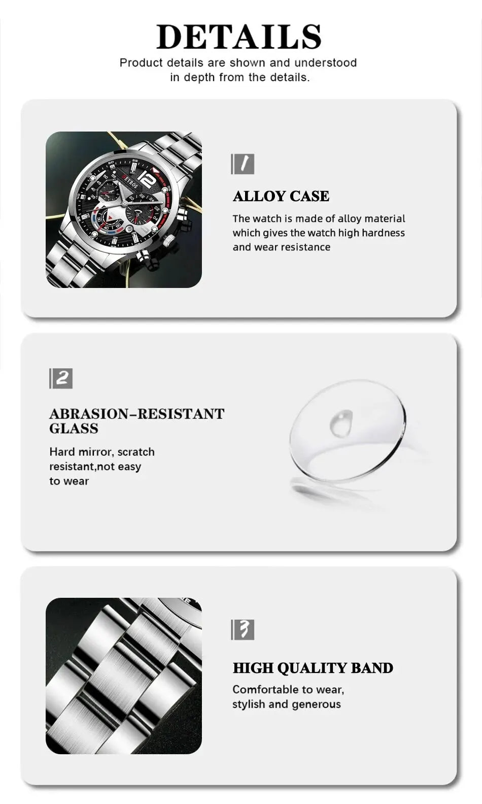 DEYROS Sport Deluxe Quartz Watch