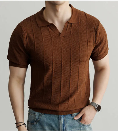 Premium European Knit V-Neck Polo