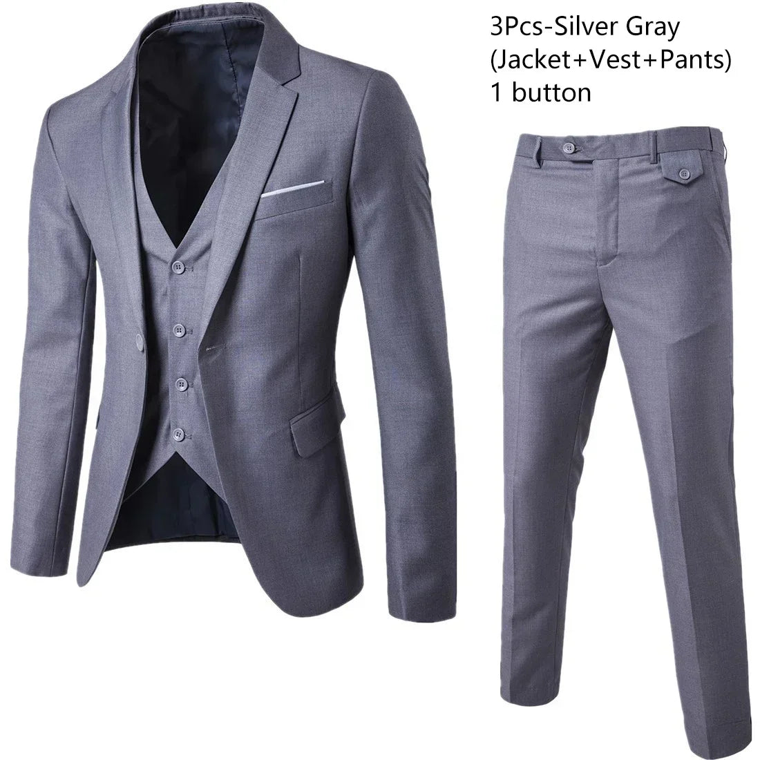 Men Suits For Business Wedding Blazers 2 Pieces 3 Sets Elegant Full Vest Pants Coats 2023 Formal Jackets