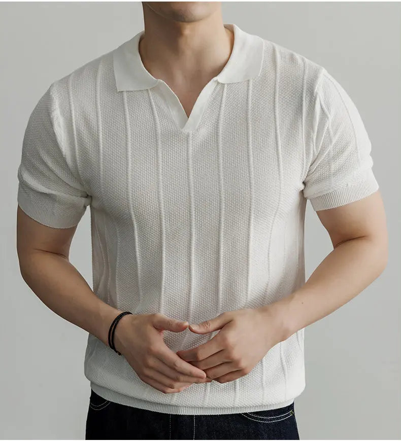Premium European Knit V-Neck Polo