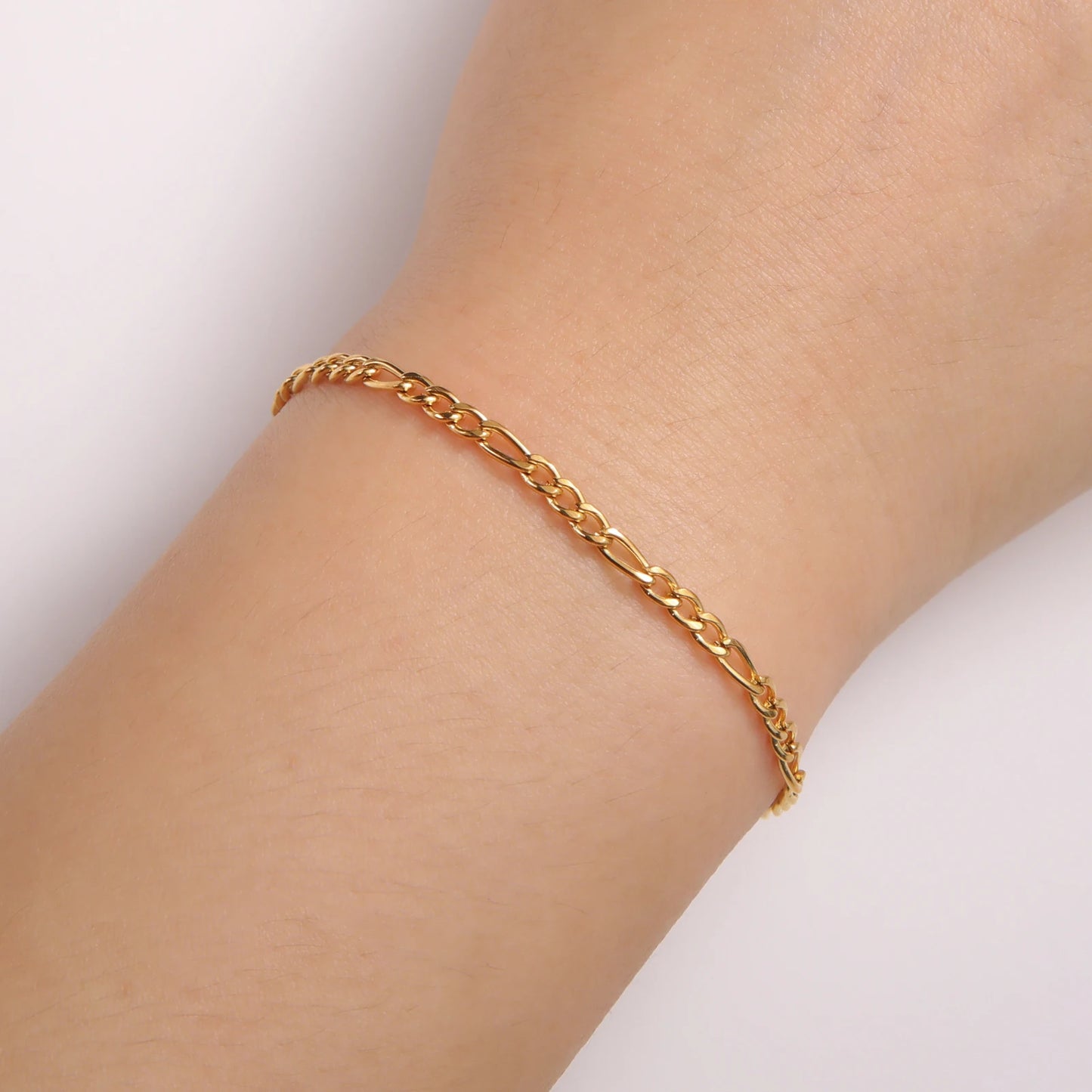 Teamer 3-10mm Wide Men's Cuban Chain Bracelet Women Stainless Steel Gold Color Minimalist Basic Figaro Chain Punk Jewelry Gift