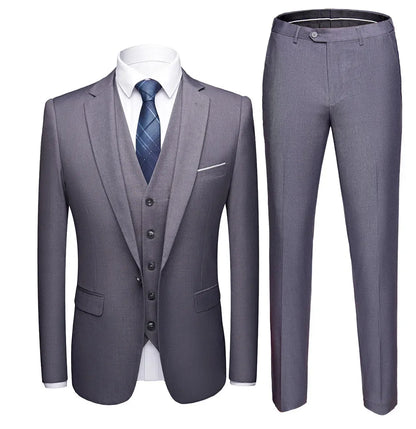 Men Suits For Business Wedding Blazers 2 Pieces 3 Sets Elegant Full Vest Pants Coats 2023 Formal Jackets
