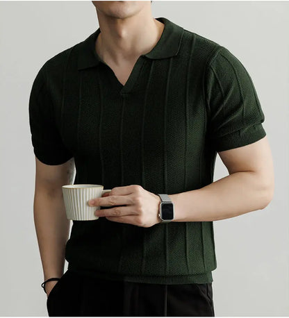 Premium European Knit V-Neck Polo