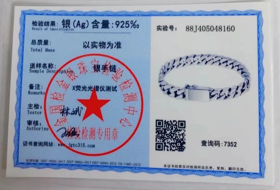 Solid S925 Sterling Silver Bracelet 7MM 8MM 10MM Punk Argent 925 Silver Jewelry Never Fade Men Jewelry Gifts Past Test