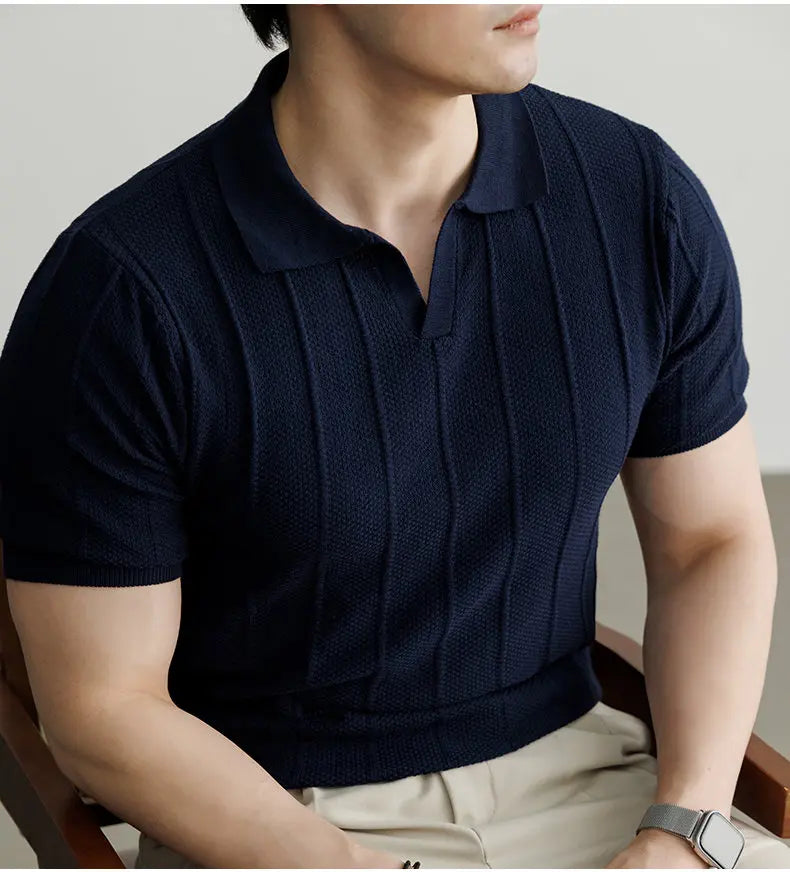 Premium European Knit V-Neck Polo