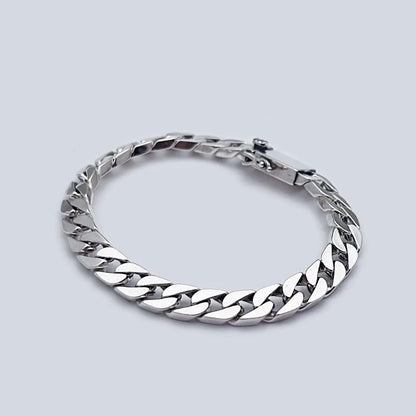 Solid S925 Sterling Silver Bracelet 7MM 8MM 10MM Punk Argent 925 Silver Jewelry Never Fade Men Jewelry Gifts Past Test