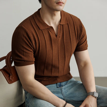 Premium European Knit V-Neck Polo
