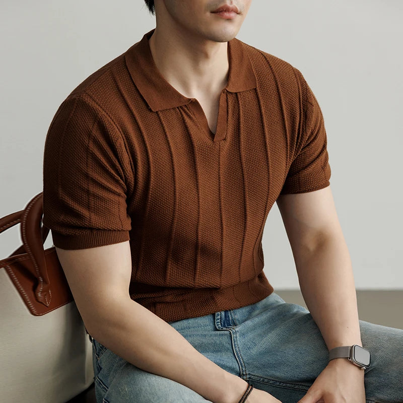 Premium European Knit V-Neck Polo