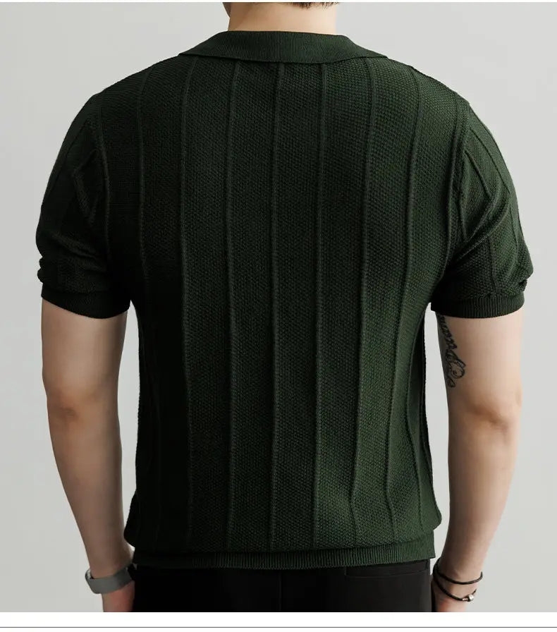 Premium European Knit V-Neck Polo
