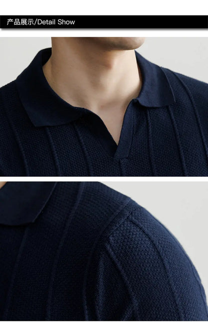 Premium European Knit V-Neck Polo