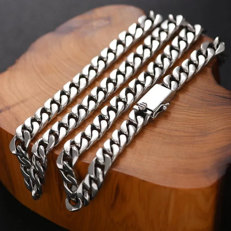 Solid S925 Sterling Silver Bracelet 7MM 8MM 10MM Punk Argent 925 Silver Jewelry Never Fade Men Jewelry Gifts Past Test