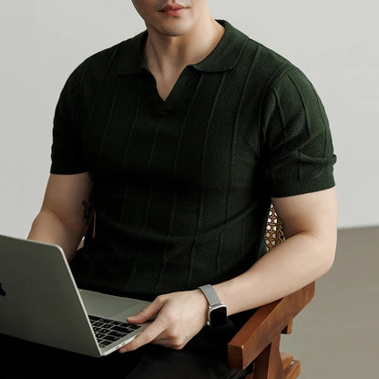 Premium European Knit V-Neck Polo