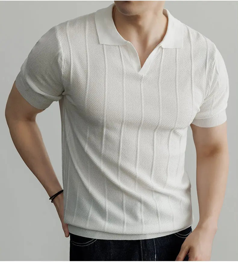 Premium European Knit V-Neck Polo