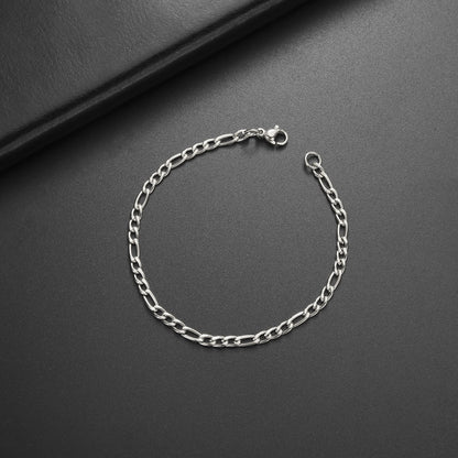 Teamer 3-10mm Wide Men's Cuban Chain Bracelet Women Stainless Steel Gold Color Minimalist Basic Figaro Chain Punk Jewelry Gift
