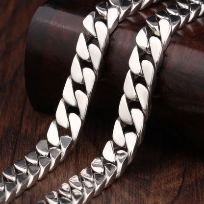 Solid S925 Sterling Silver Bracelet 7MM 8MM 10MM Punk Argent 925 Silver Jewelry Never Fade Men Jewelry Gifts Past Test