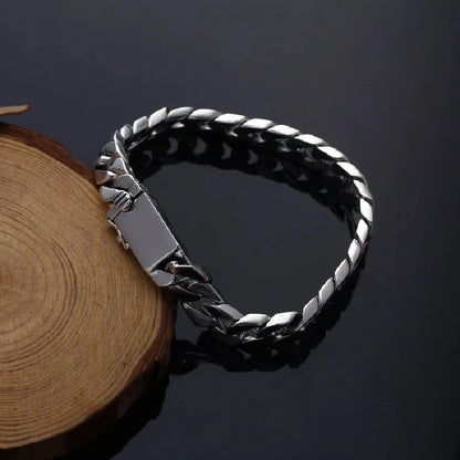Solid S925 Sterling Silver Bracelet 7MM 8MM 10MM Punk Argent 925 Silver Jewelry Never Fade Men Jewelry Gifts Past Test