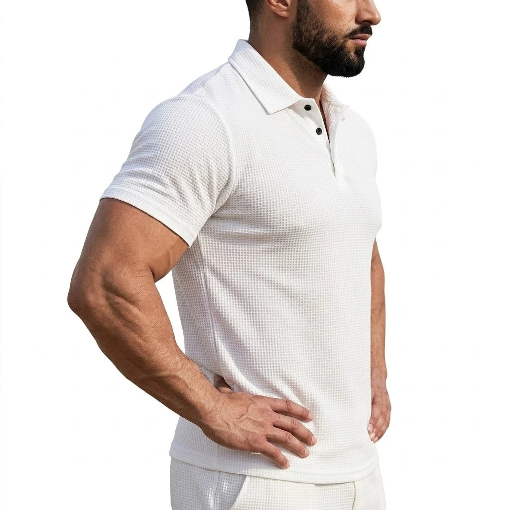 Ice Silk Short Sleeve T-Shirt Man Summer Lapel Solid Polo Shirt Gym Man Lightweight Streetwear Polo Quick Dry Shirts for Men Tee