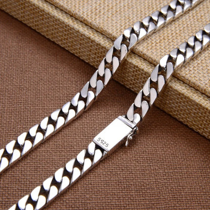 Solid S925 Sterling Silver Bracelet 7MM 8MM 10MM Punk Argent 925 Silver Jewelry Never Fade Men Jewelry Gifts Past Test